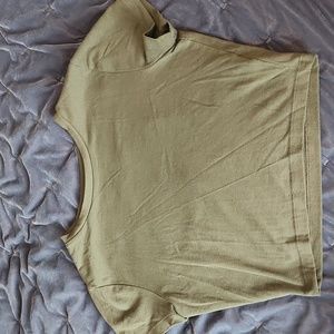 Plain arny green crop top